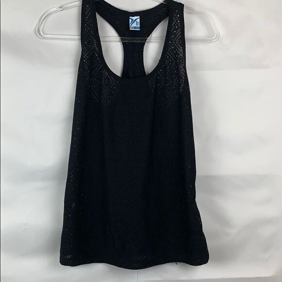 Old Navy black laser cut active tank top - Picture 1 of 8